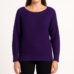 American Eagle Women's  Purple Cable Knit Sweater size XL casual cozy preppy